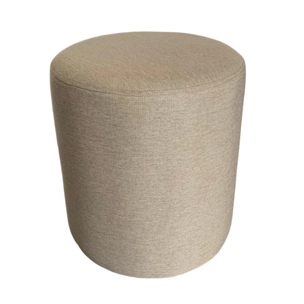 Pouf rond traditionnel CAMOMILLE  en lin beige