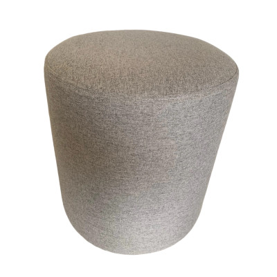 Pouf rond traditionnel CAMOMILLE en lin gris Pouf rond traditionnel CAMOMILLE en lin gris