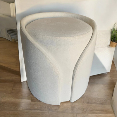 Pouf Coman Boucle blanc cassé