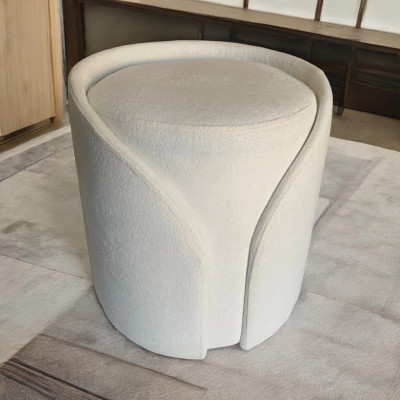 Pouf Coman Boucle blanc cassé