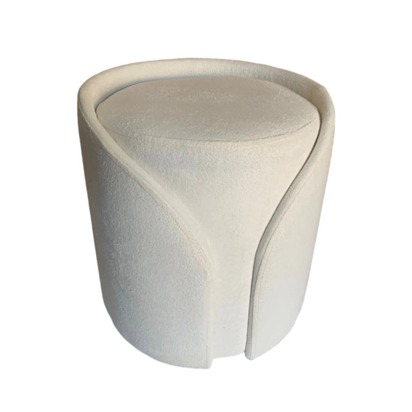Pouf Boucle CACTUS blanc cassé