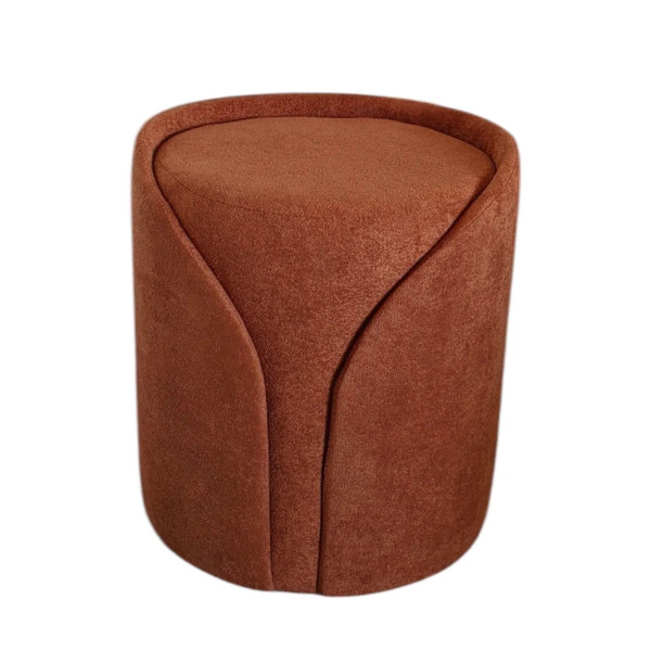 Pouf CACTUS Boucle tissu en orange sinagot