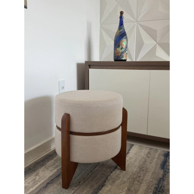 Pouf 3 en 1 MIMOSA en lin beige
