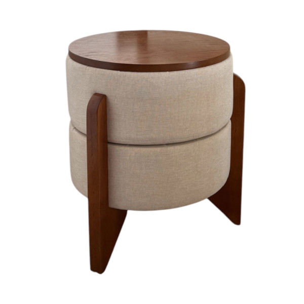 Pouf 3 en 1 MIMOSA en lin beige