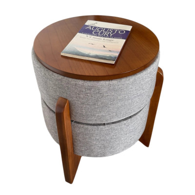 Pouf 3 en 1 MIMOSA en lin gris Pouf 3 en 1 MIMOSA en lin gris