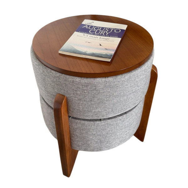 Pouf 3 en 1  MIMOSA en  lin gris