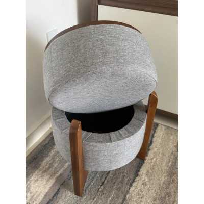 Pouf 3 en 1 MIMOSA en lin gris Pouf 3 en 1 MIMOSA en lin gris